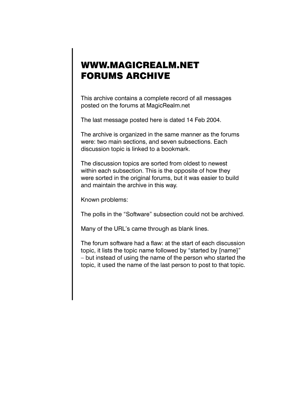 Magicrealm.Net Forum Archive