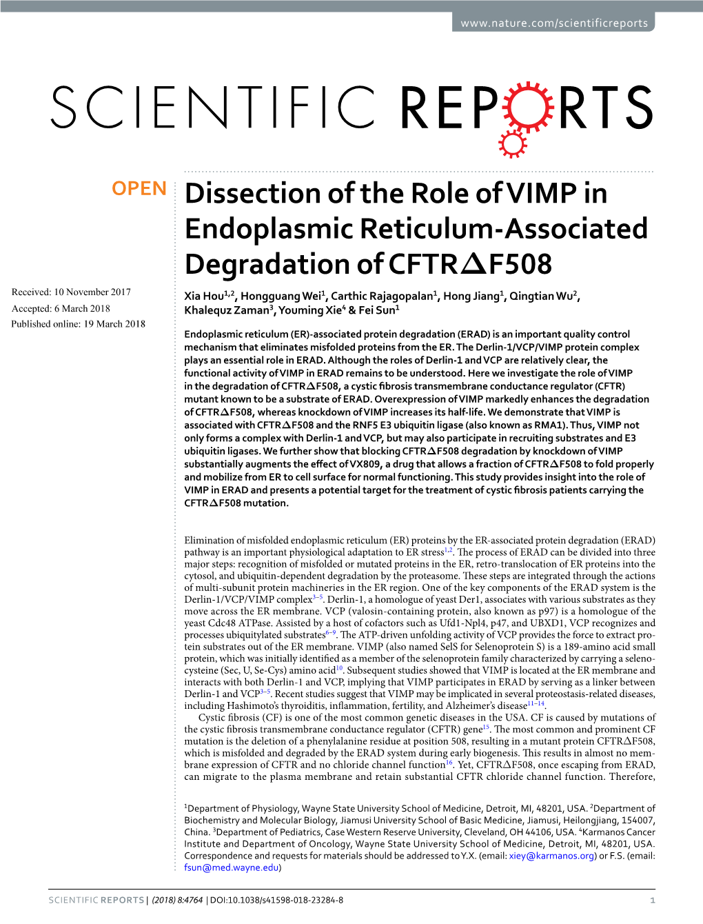 Dissection of the Role of VIMP in Endoplasmic Reticulum-Associated