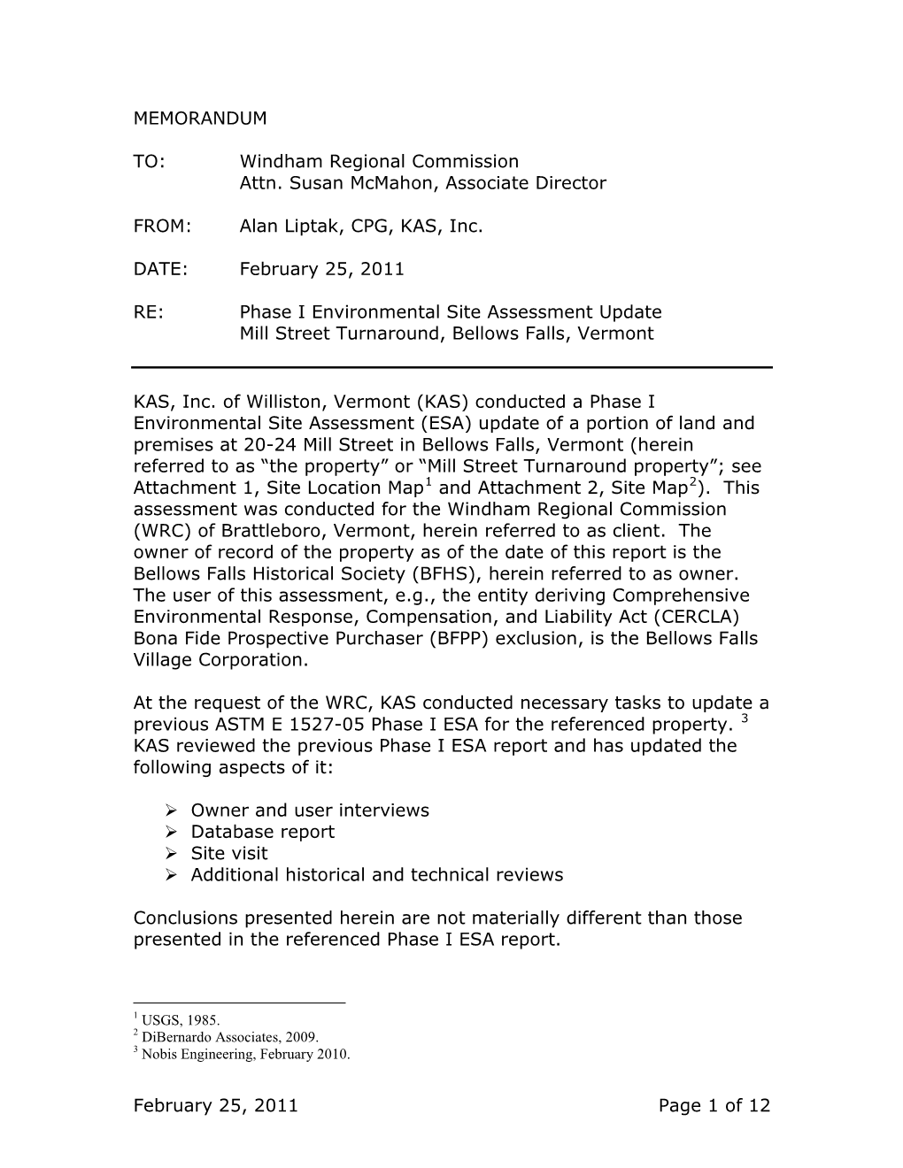 February 25, 2011 Page 1 of 12 MEMORANDUM TO