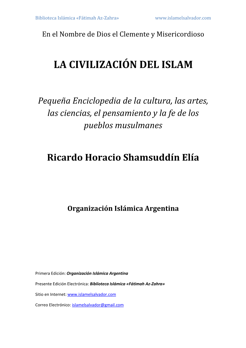 La Civilización Del Islam