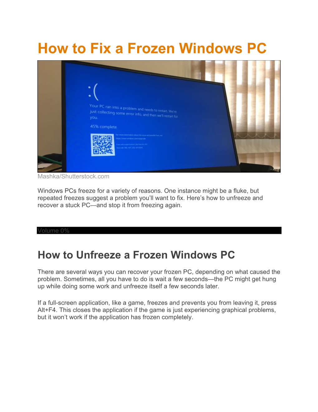 How to Fix a Frozen Windows PC