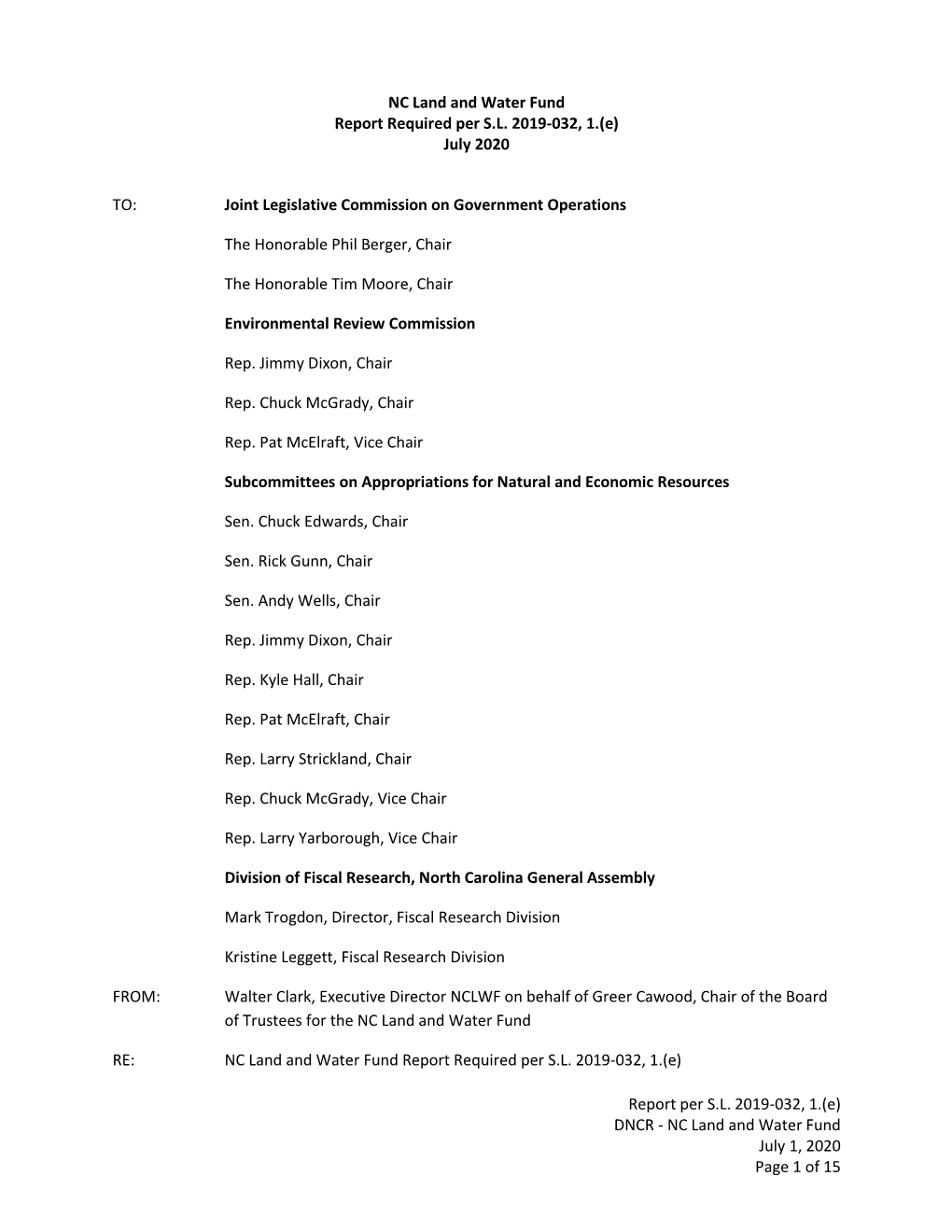 CWMTF Statutory Changes Implementation Report