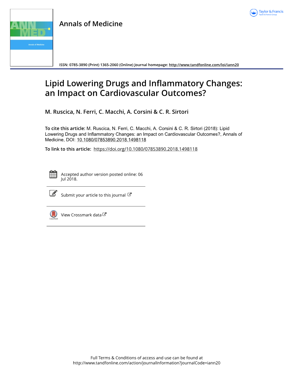 Lipid Lowering Drugs and Inflammatory Changes: an Impact on Cardiovascular Outcomes?