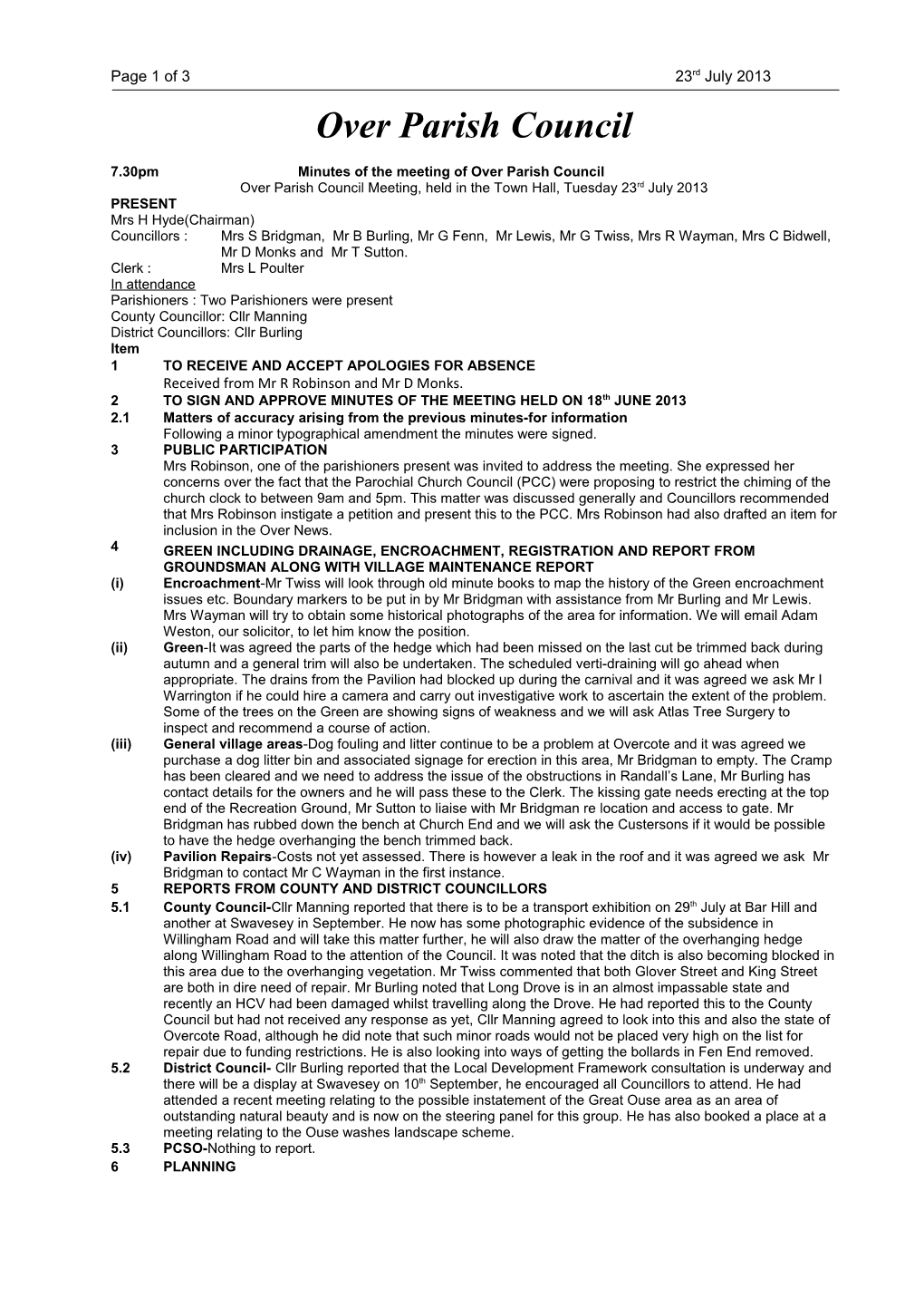 Swavesey Parish Council