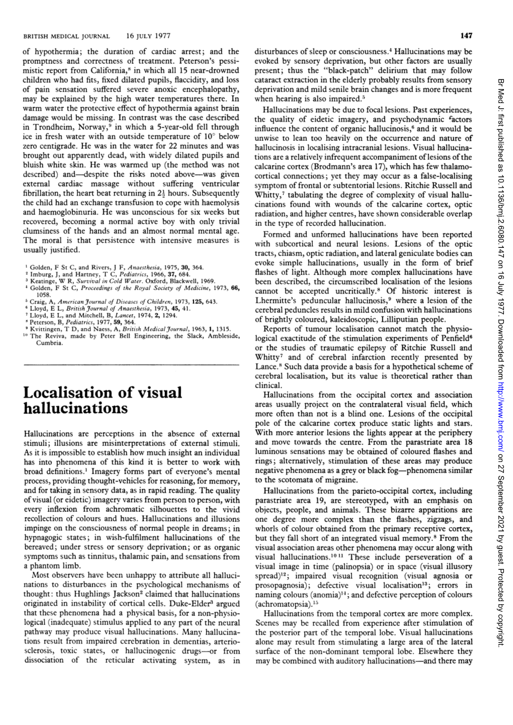 Localisation of Visual Hallucinations