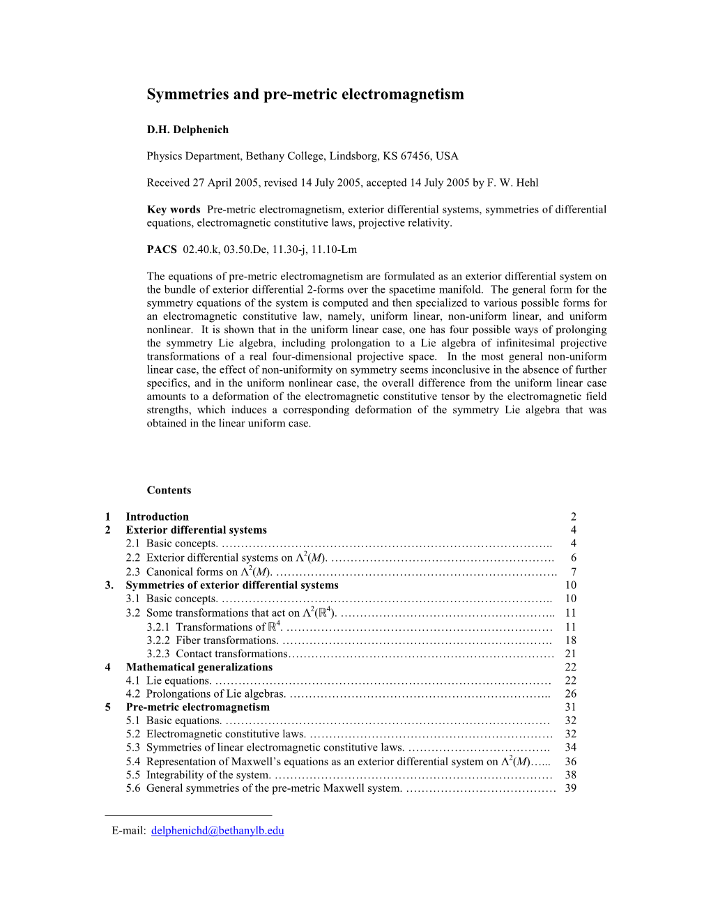 Symmetries and Pre-Metric Electromagnetism