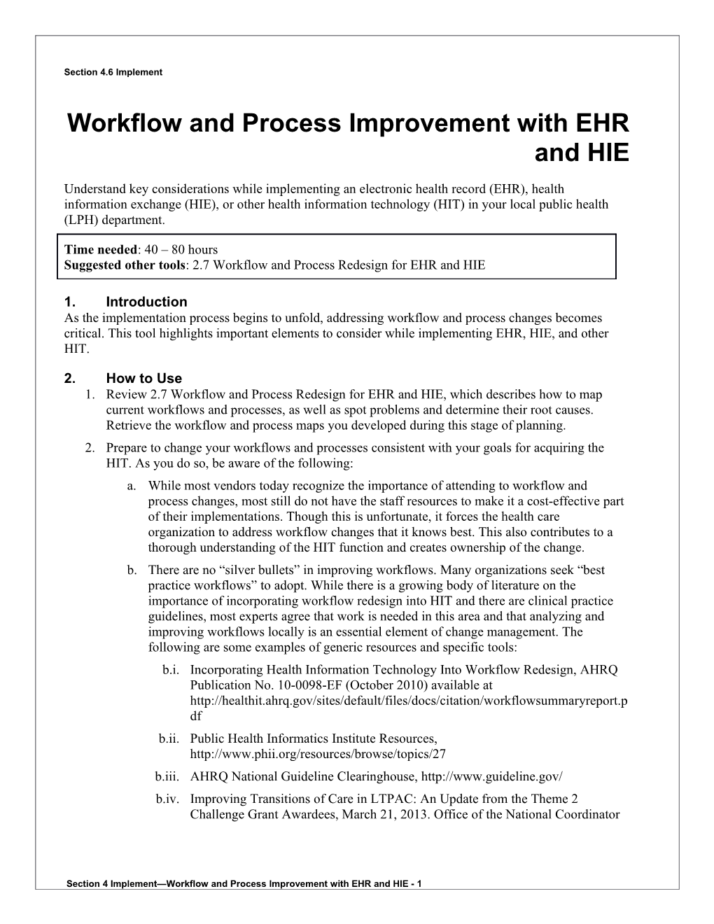 4 Workflow and Process Improvement with EHR and HIE