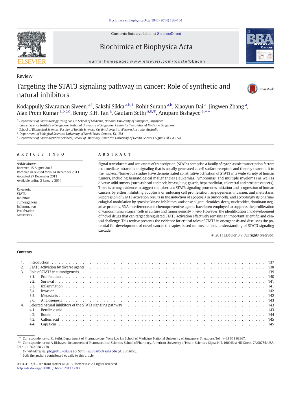 Role of Synthetic and Natural Inhibitors