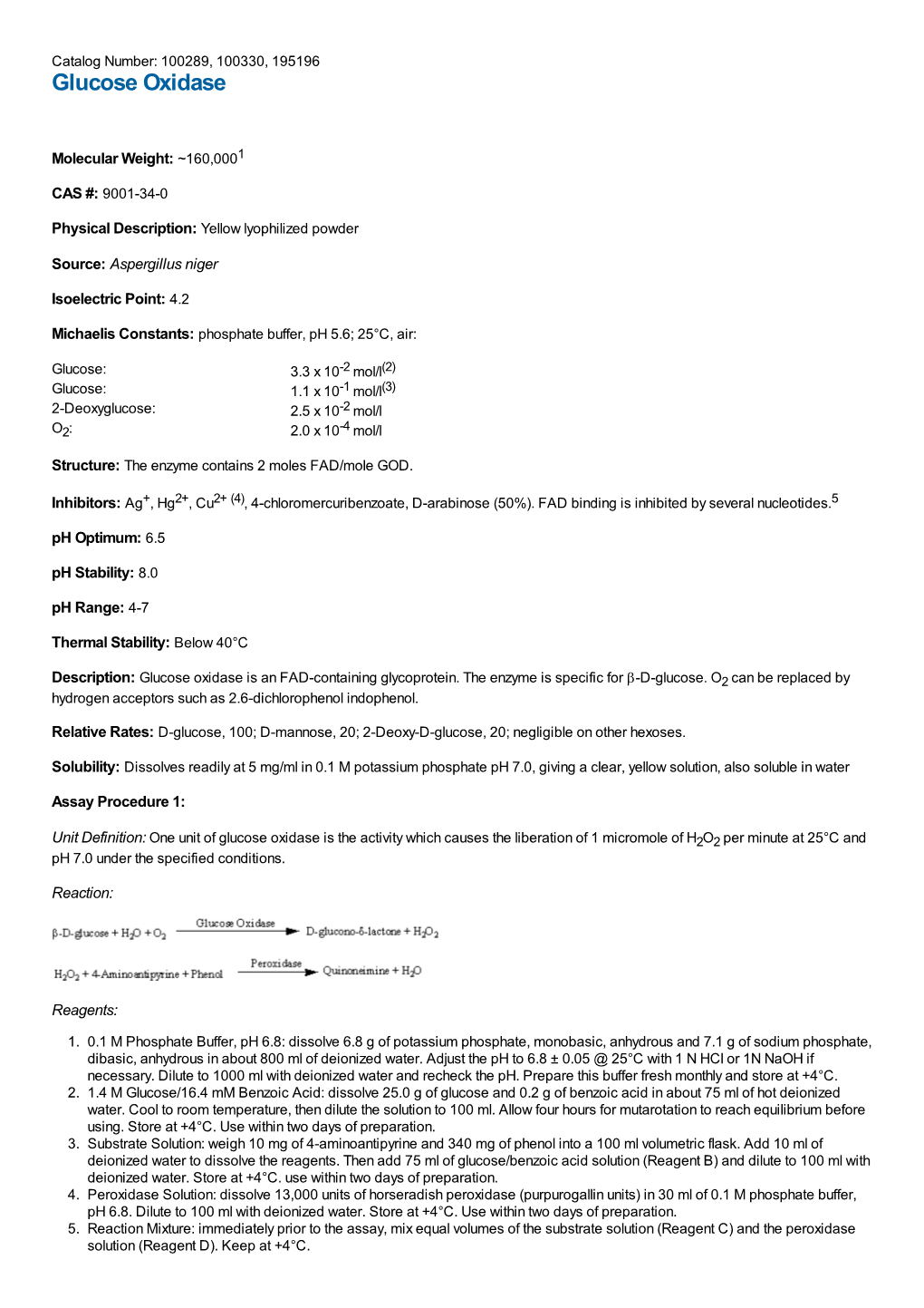 Glucose Oxidase