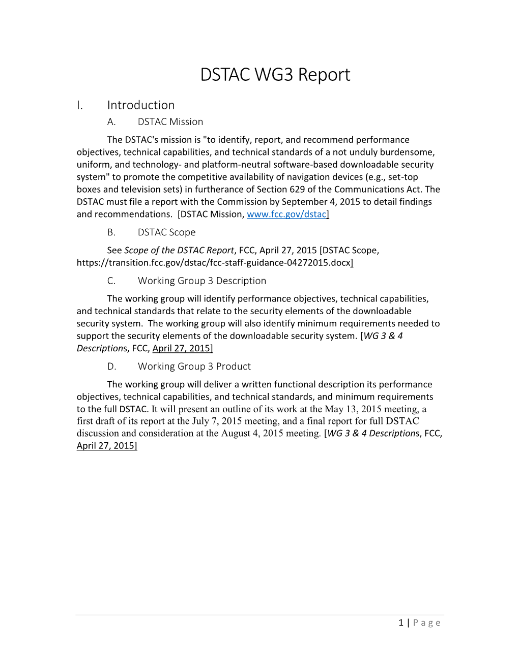 DSTAC WG3 Report I