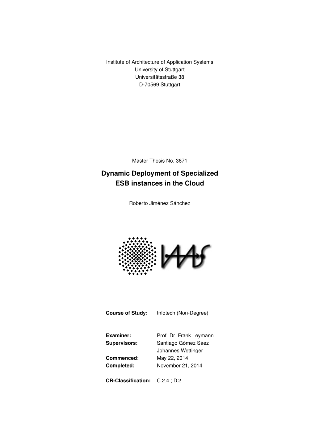 Dynamic Deployment of Specialized ESB Instances in the Cloud