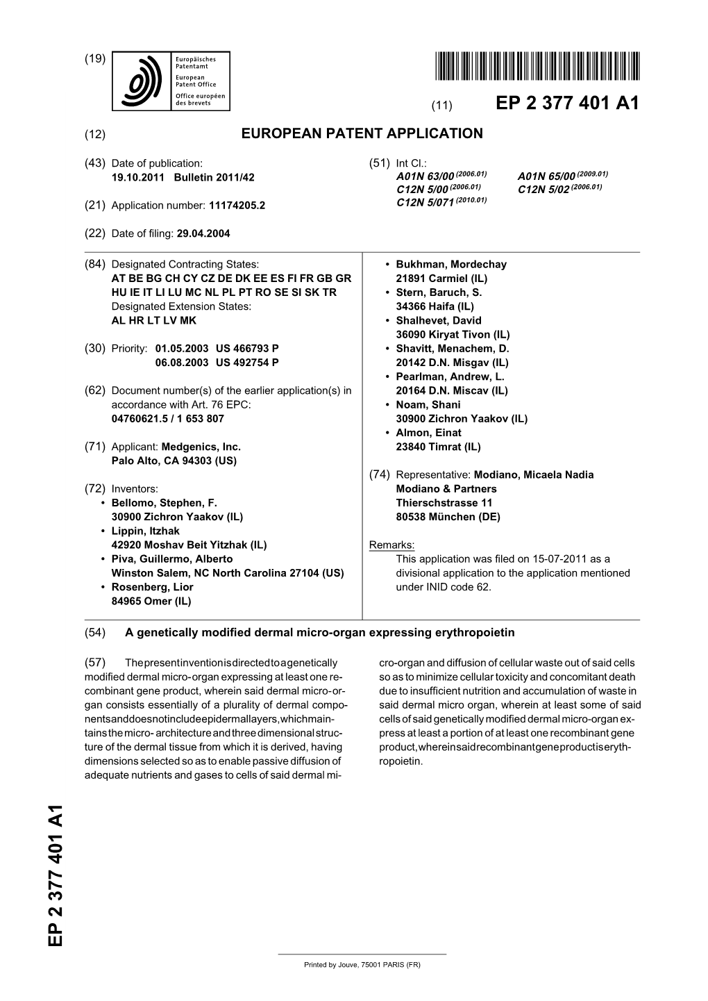 A Genetically Modified Dermal Micro-Organ Expressing Erythropoietin