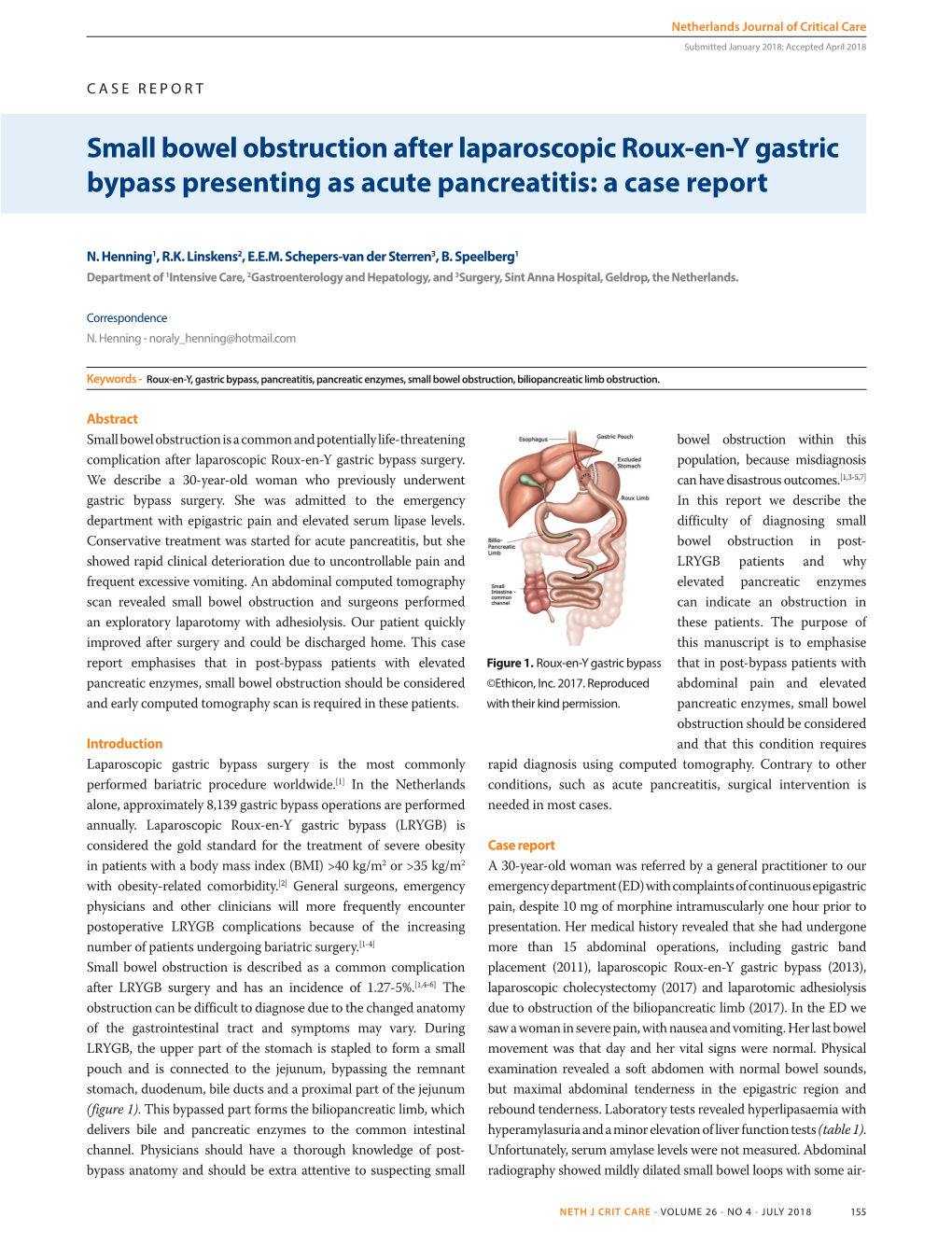 Small Bowel Obstruction After Laparoscopic Roux-En-Y Gastric Bypass Presenting As Acute Pancreatitis: a Case Report