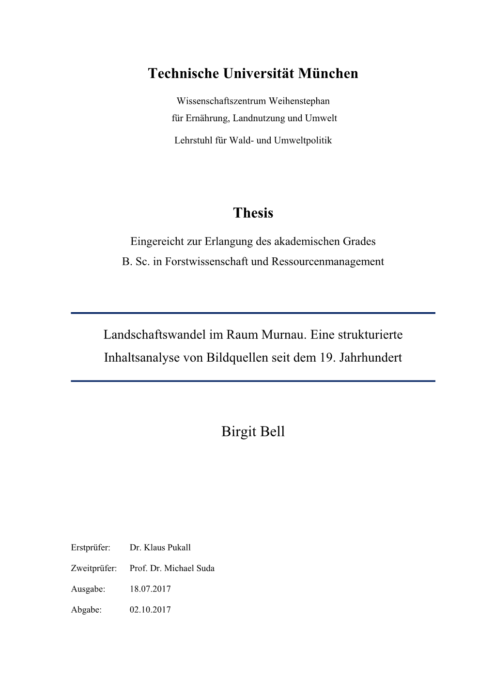 Technische Universität München Thesis Birgit Bell