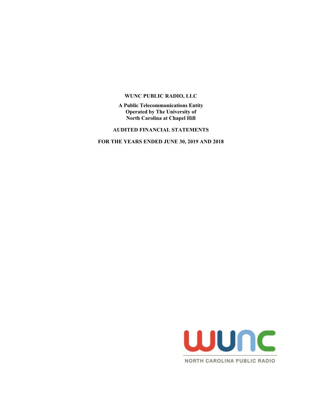 IFS (WUNC Public Radio, LLC 2019 [6/30/2019] (In Process))