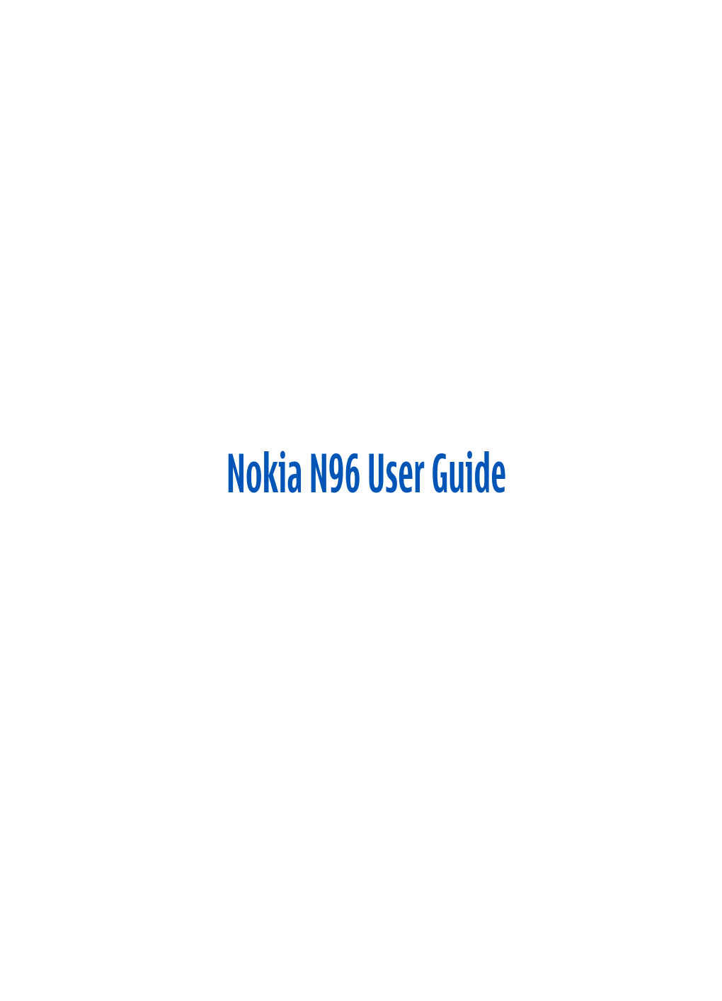 Nokia N96 User Guide Ltd