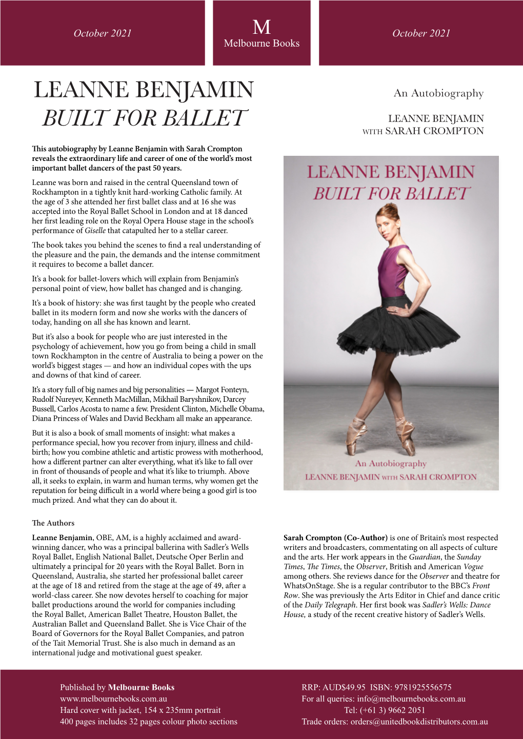 Leanne Benjamin Built for Ballet