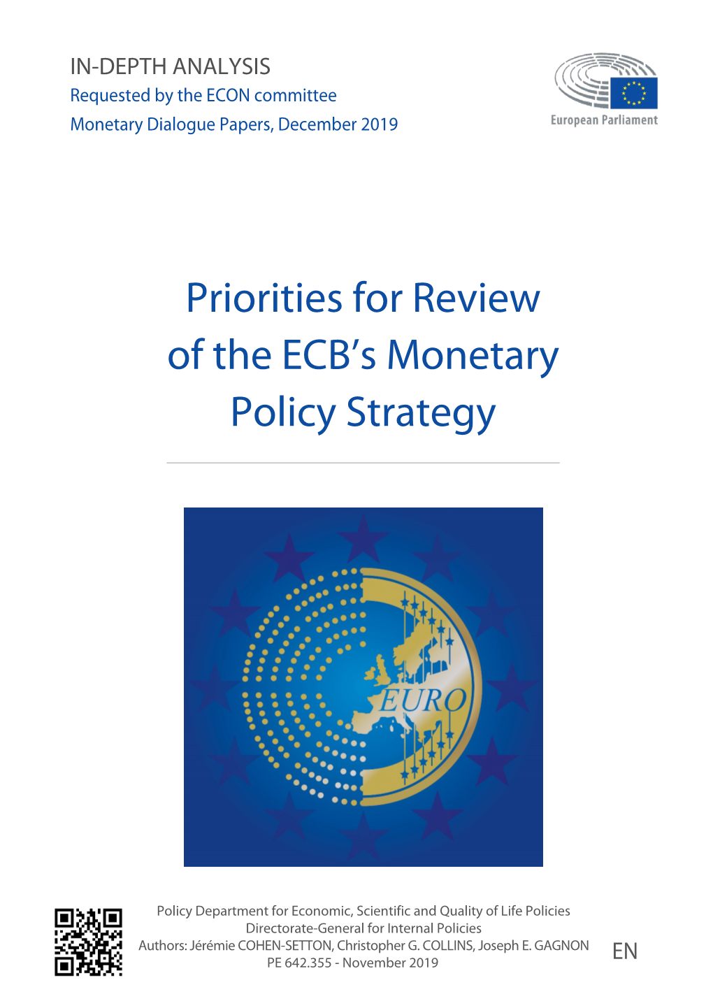 Priorities for Review of the ECB's Monetary Policy Strategy