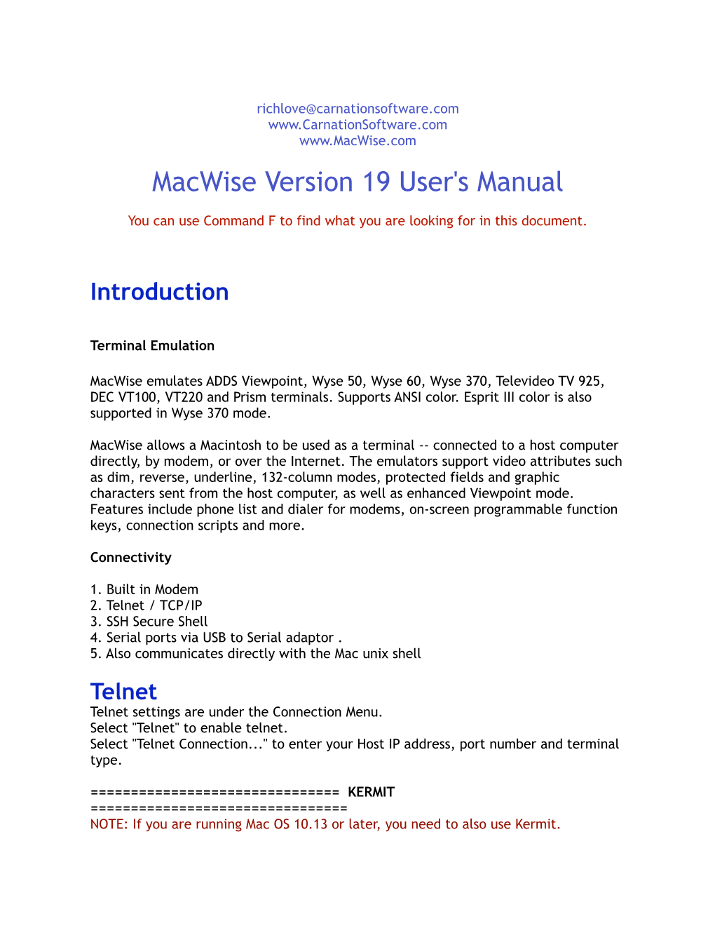 Macwise Version 19 User's Manual