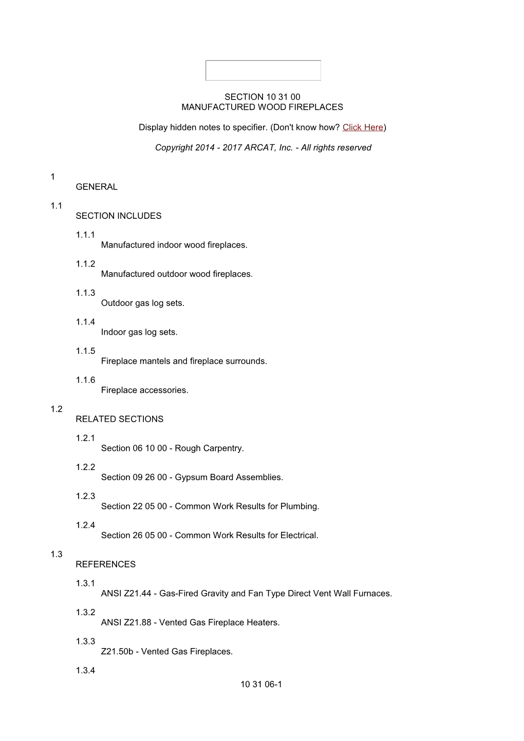 Display Hidden Notes to Specifier. (Don't Know How? Click Here) s105