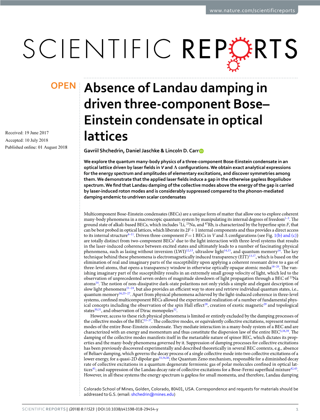 Absence of Landau Damping in Driven Three-Component Bose–Einstein