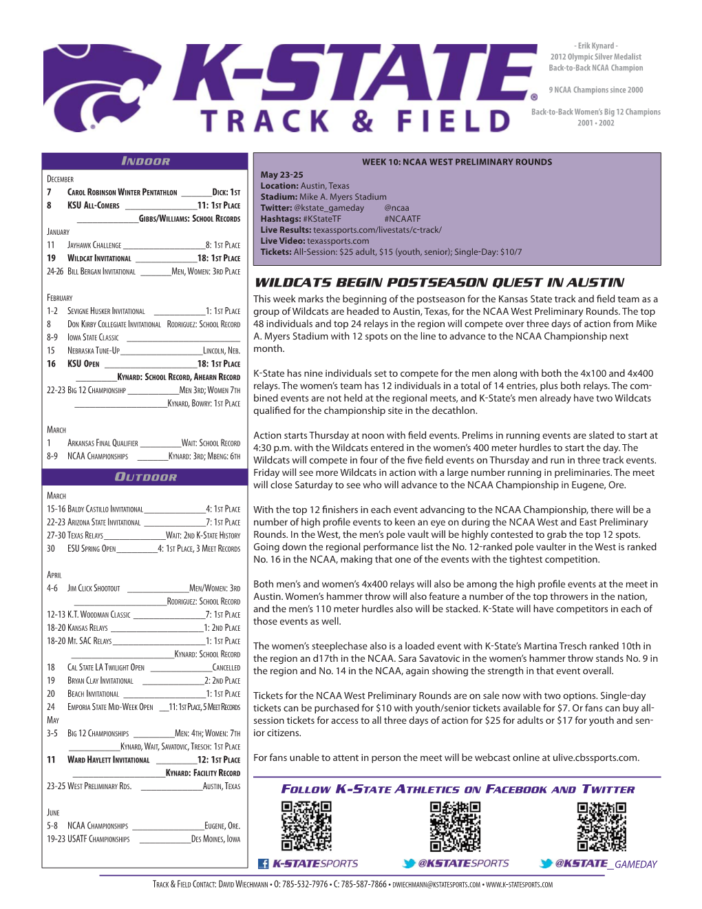 Kstatenotes052213 KSU Track Notes