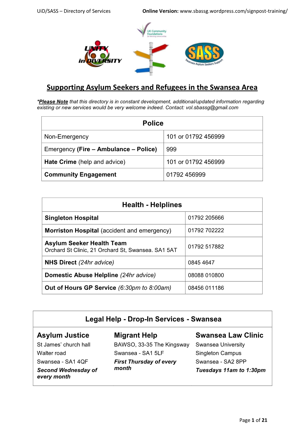 Supporting Asylum Seekers and Refugees in the Swansea Area