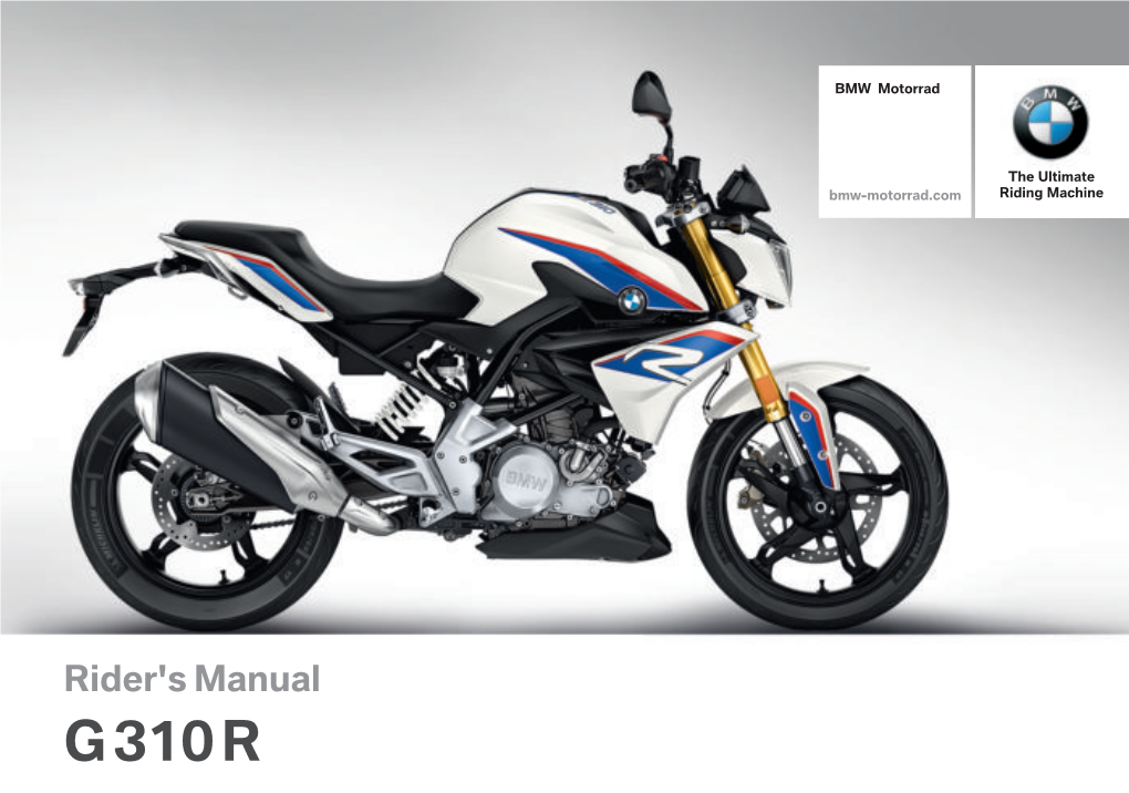 Rider's Manual G 310R Vehicle Data/Dealership Details