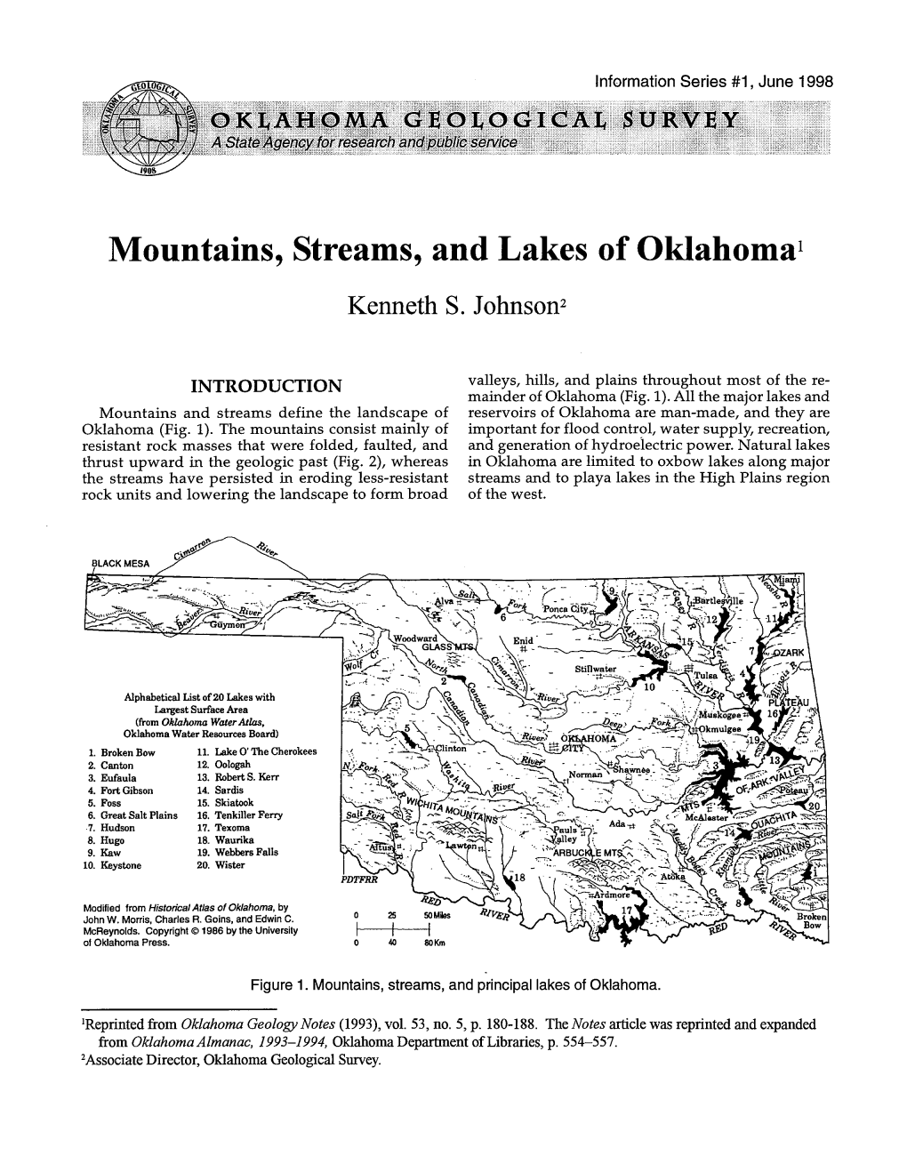 Mountains, Streams, and Lakes of Oklahoma I