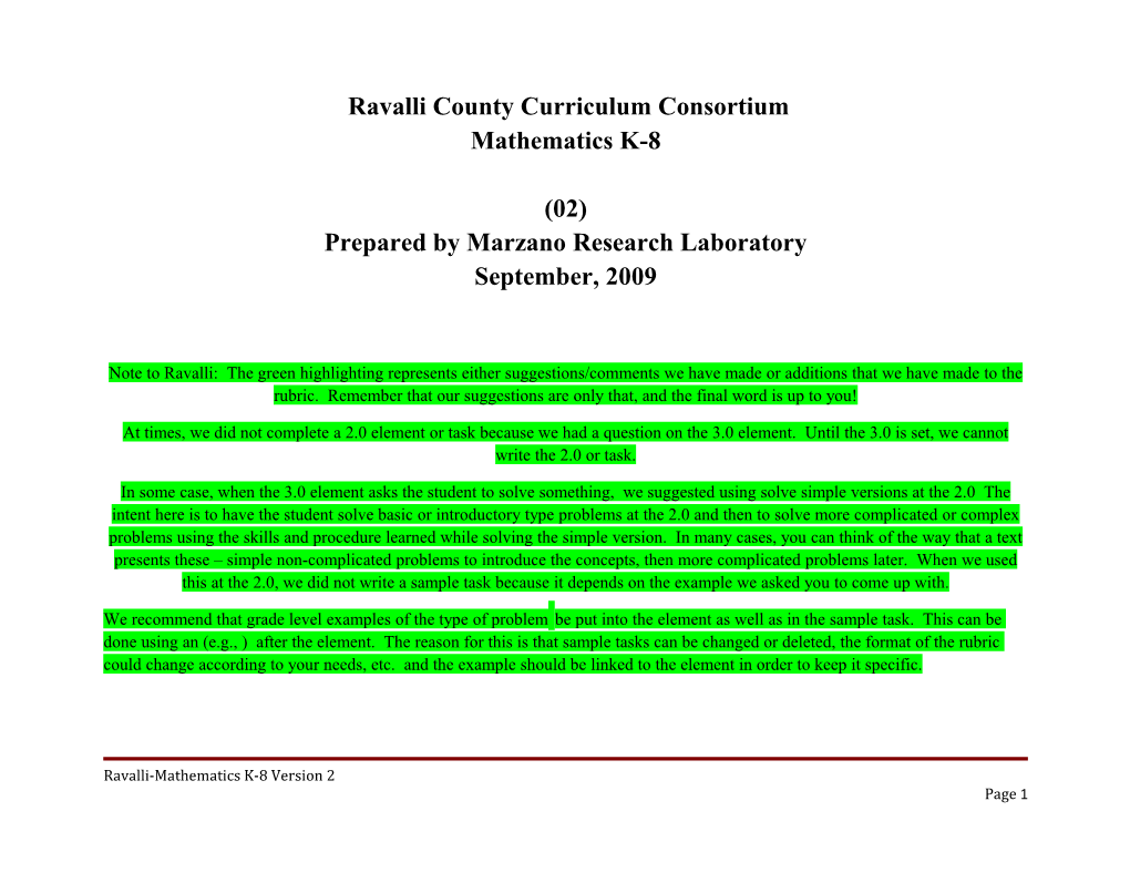 Ravalli County Curriculum Consortium