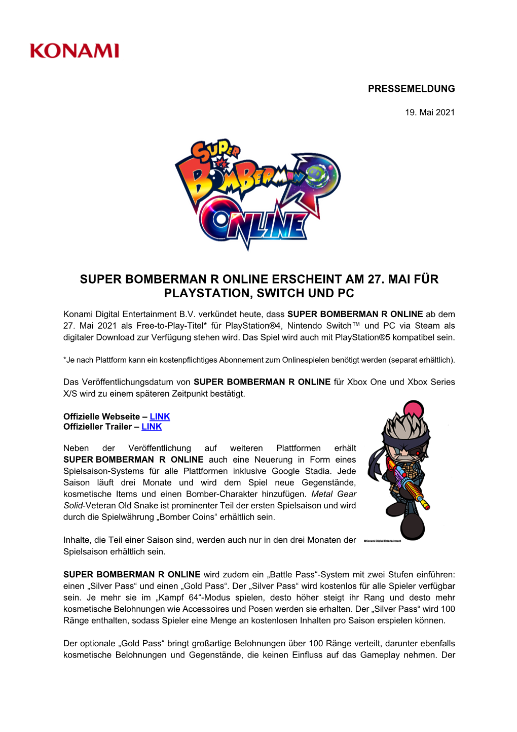 Super Bomberman R Online Erscheint Am 27. Mai Für Playstation, Switch Und Pc