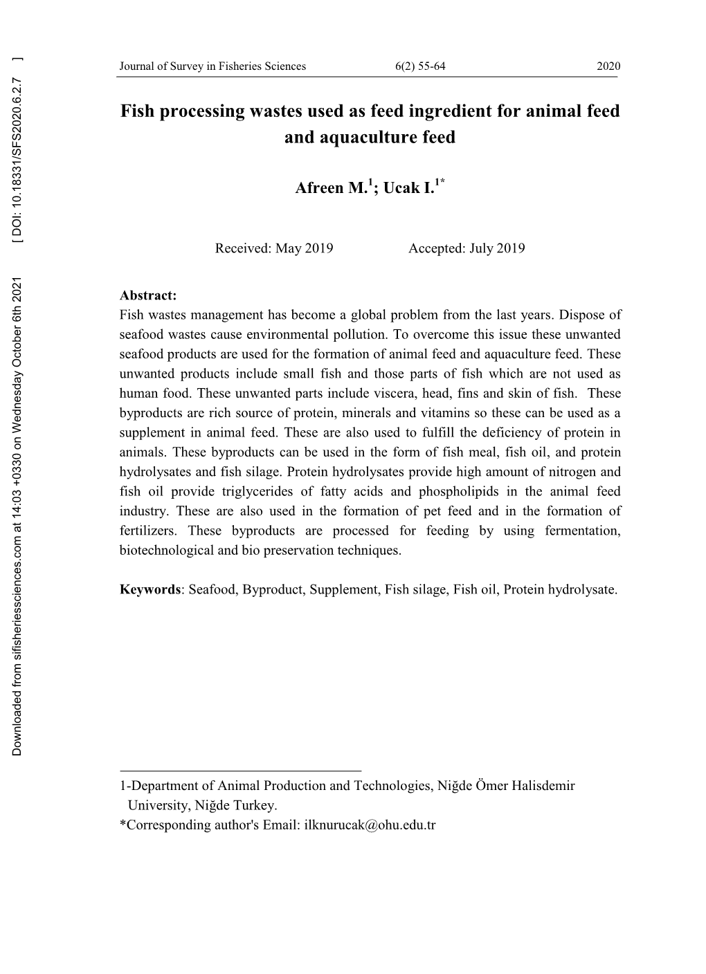 Fish Processing Wastes Used As Feed Ingredient for Animal Feed and Aquaculture Feed