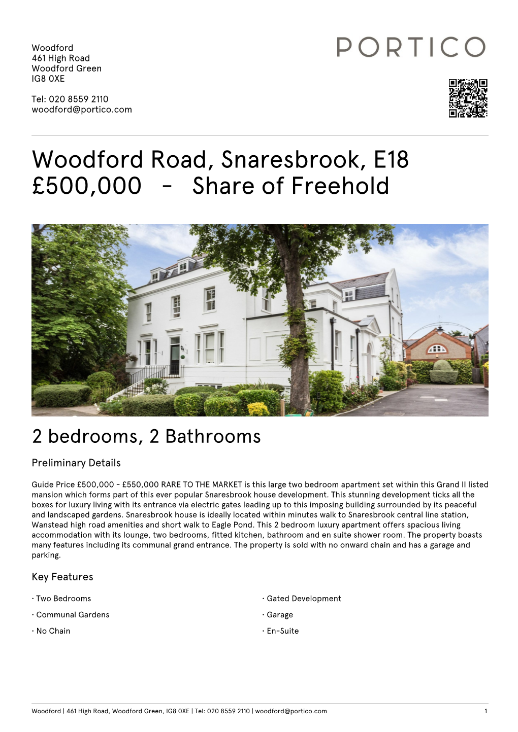 Woodford Road, Snaresbrook, E18 £500,000