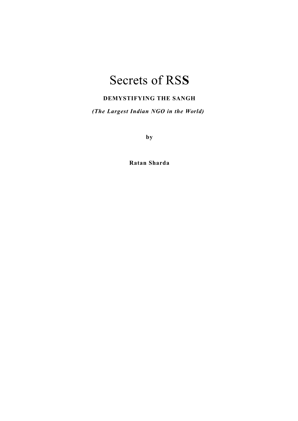 Secrets of RSS