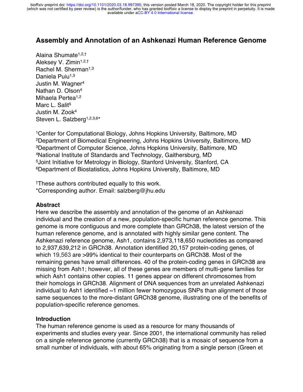 Assembly and Annotation of an Ashkenazi Human Reference Genome