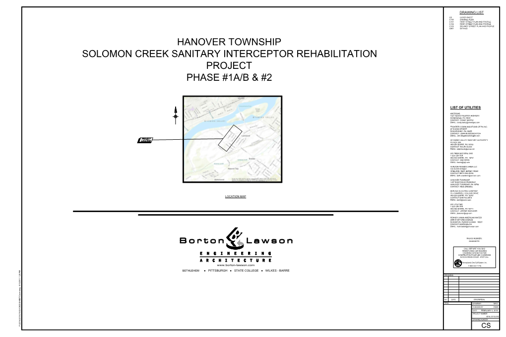 Hanover Township Solomon Creek Sanitary Interceptor Rehabilitation Project Phase #1A/B & #2