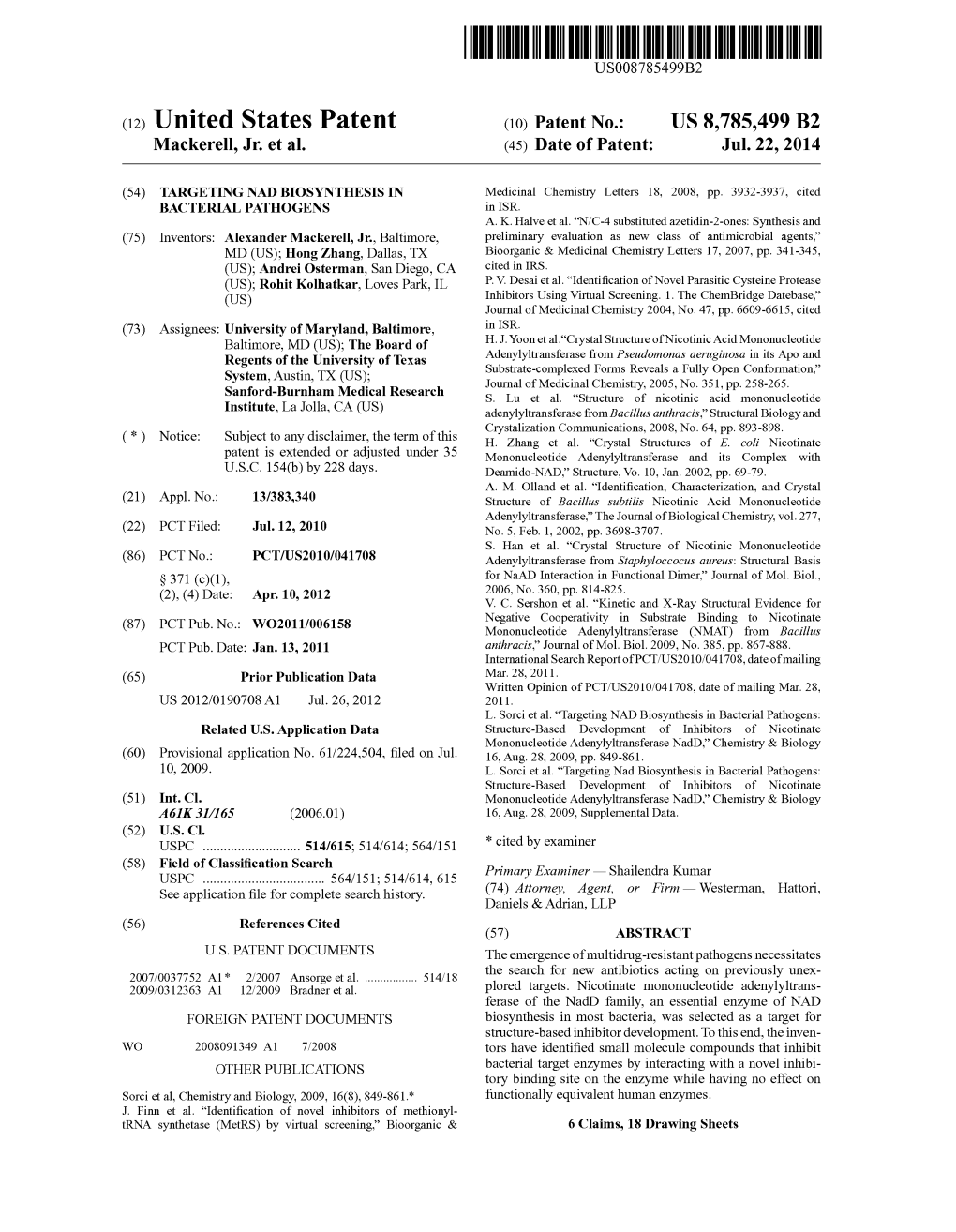 (12) United States Patent (10) Patent No.: US 8,785.499 B2 Mackerell, Jr