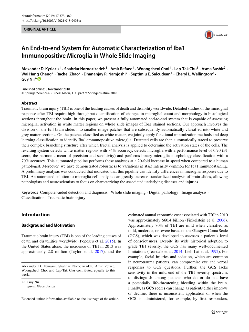 An End-To-End System for Automatic Characterization of Iba1 Immunopositive Microglia in Whole Slide Imaging