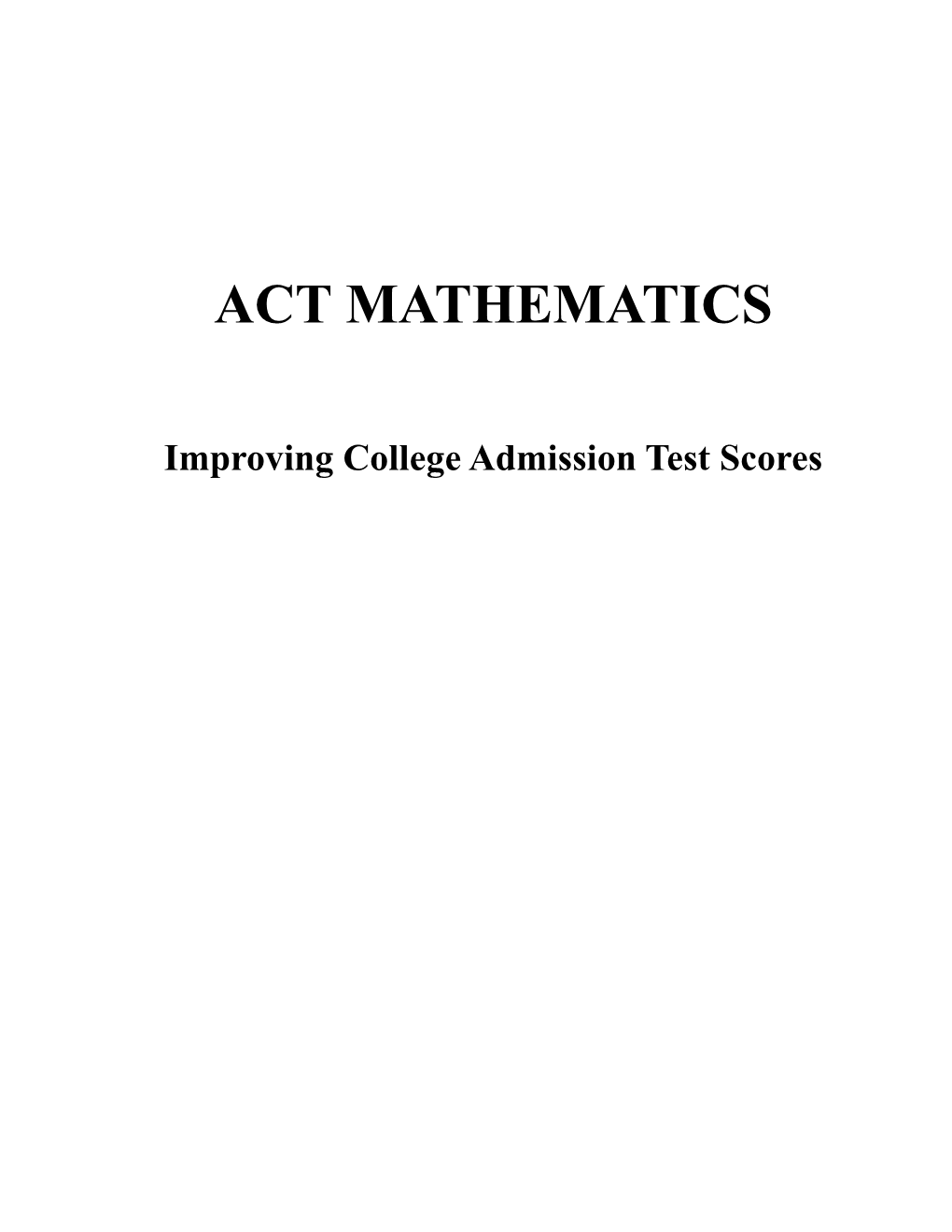 Act Mathematics