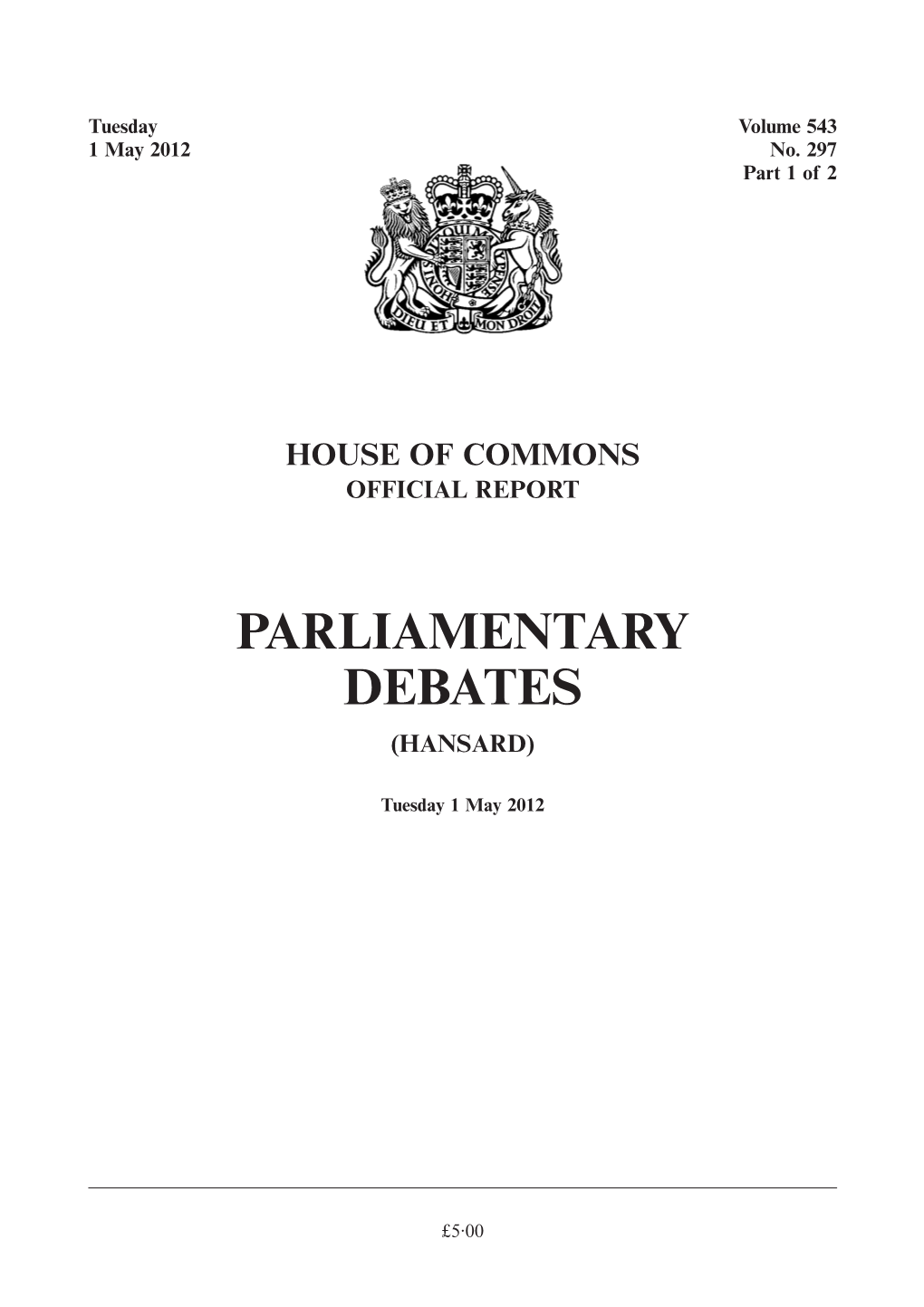 Parliamentary Debates (Hansard)