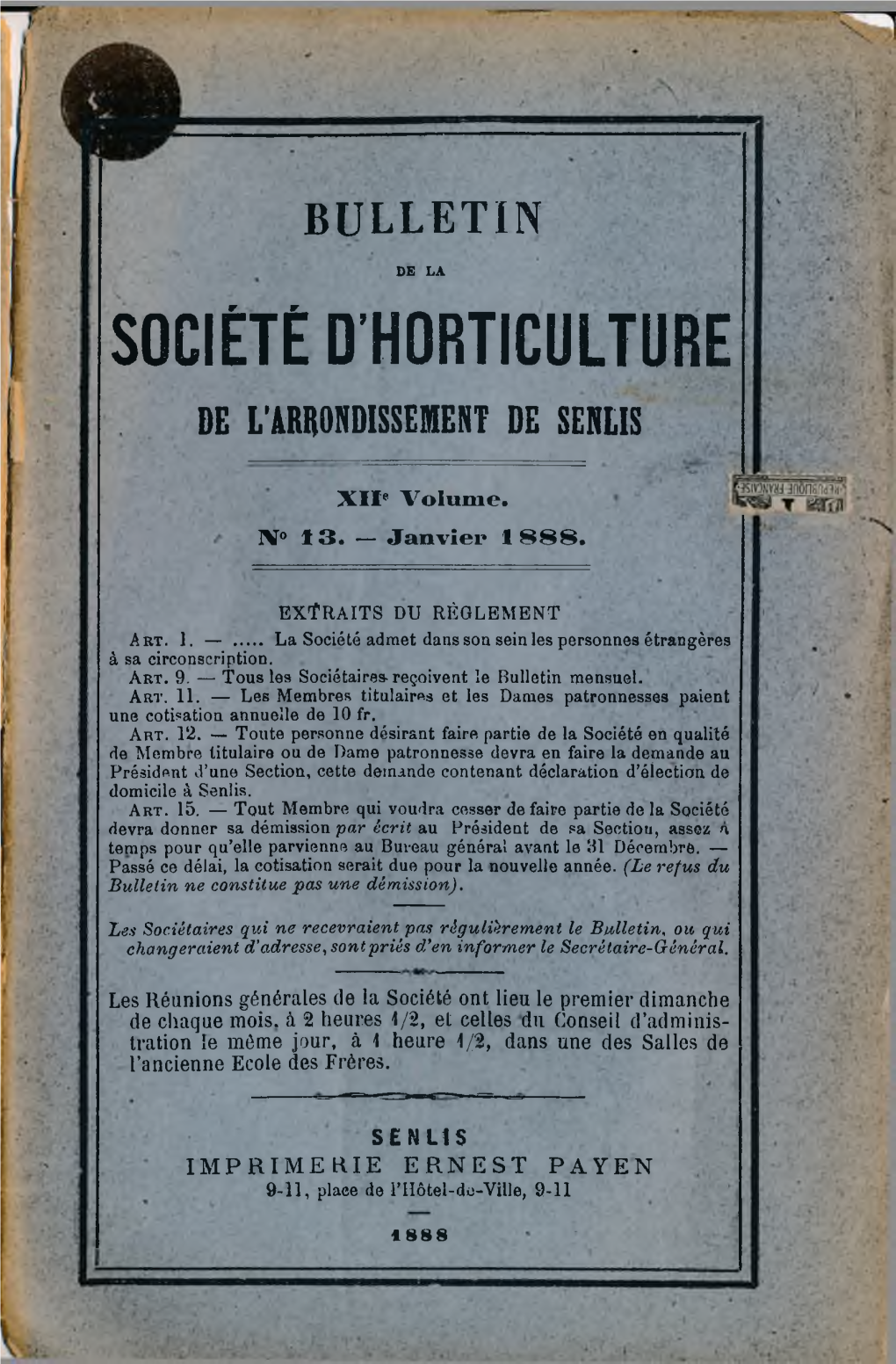 Société D'horticulture De L'arrondissement De Senlis