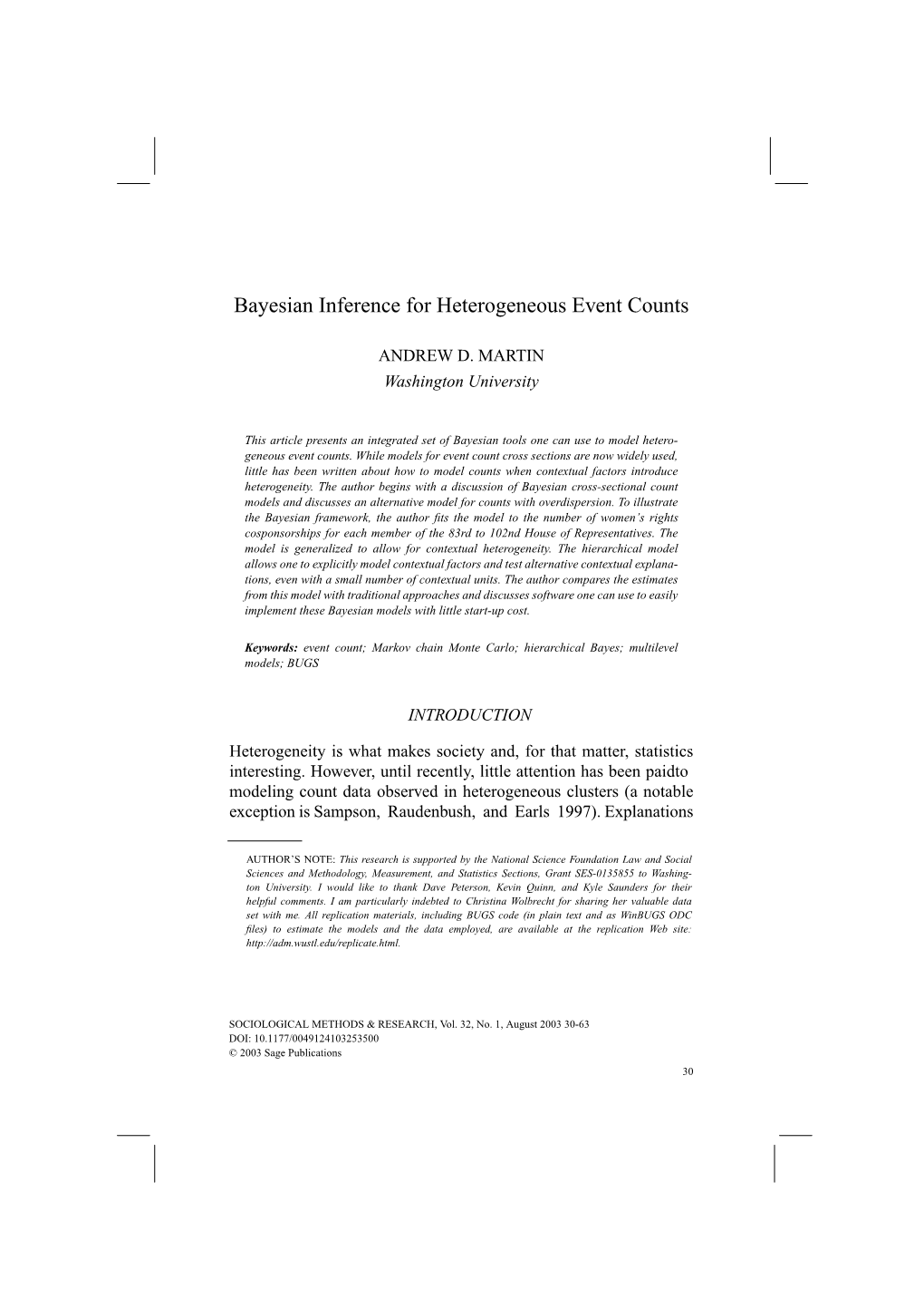 Bayesian Inference for Heterogeneous Event Counts