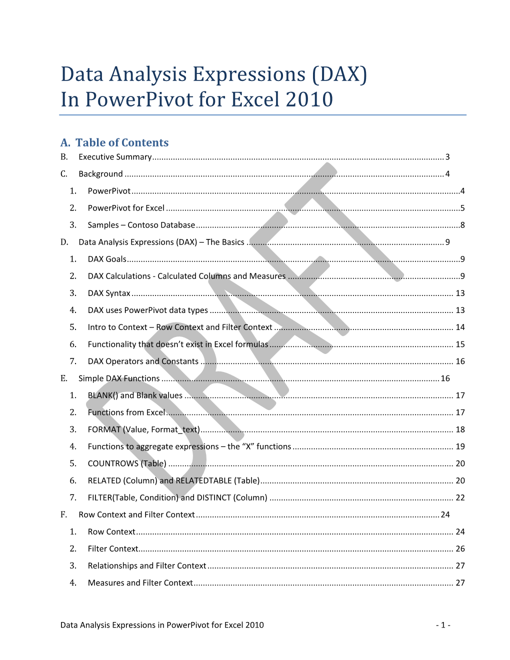 Data Analysis Expressions (DAX) in Powerpivot for Excel 2010