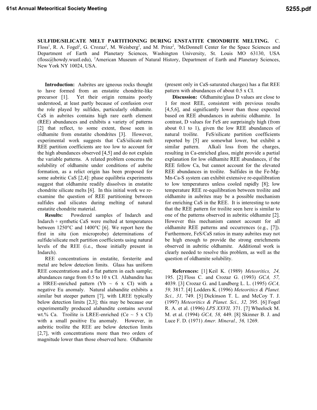 Sulfide/Silicate Melt Partitioning During Enstatite Chondrite Melting