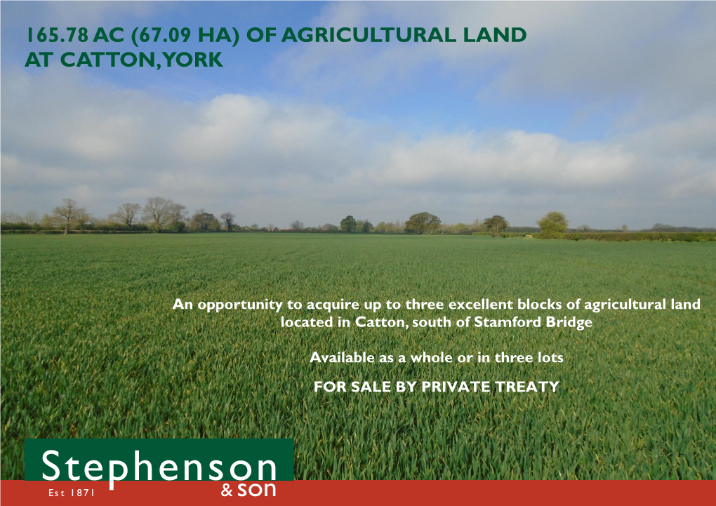 Of Agricultural Land at Catton, York
