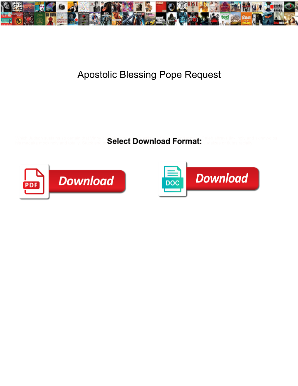 Apostolic Blessing Pope Request