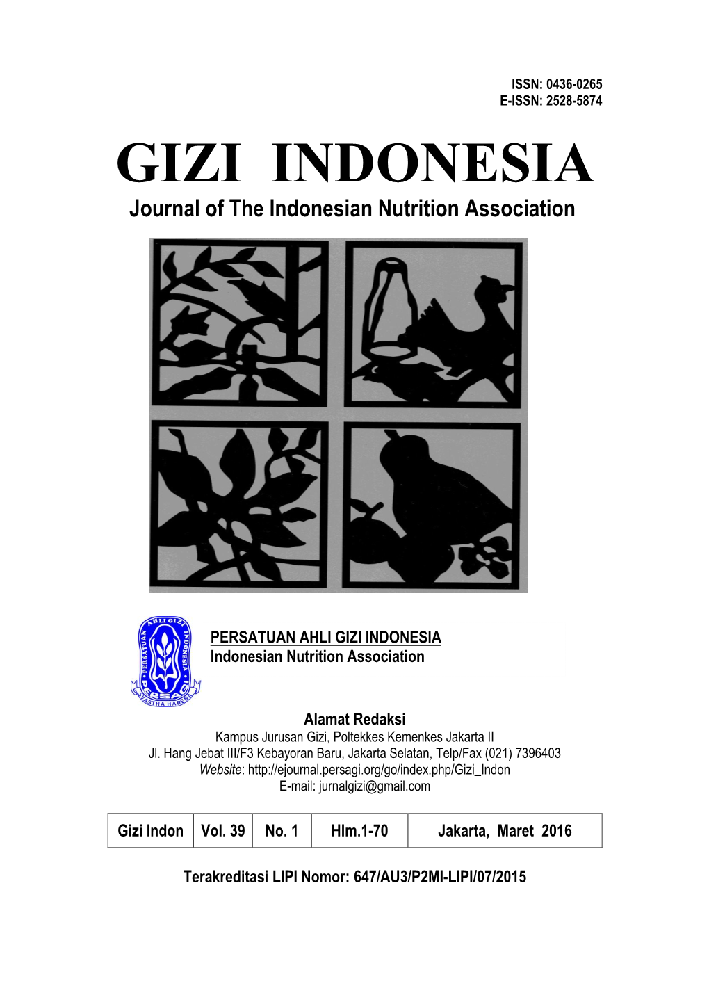 Journal of the Indonesian Nutrition Association