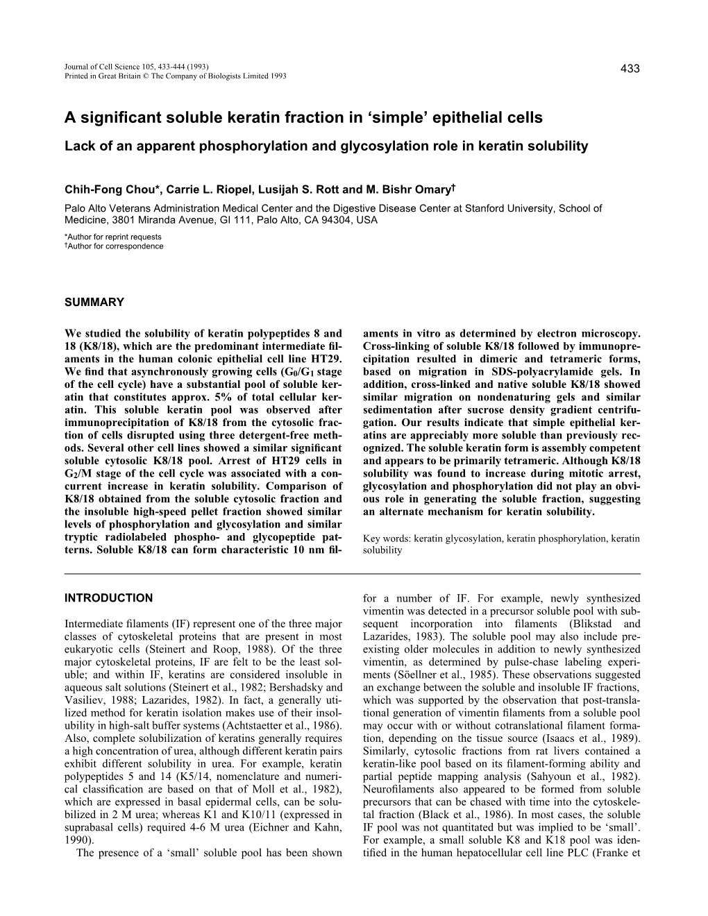 A Significant Soluble Keratin Fraction In