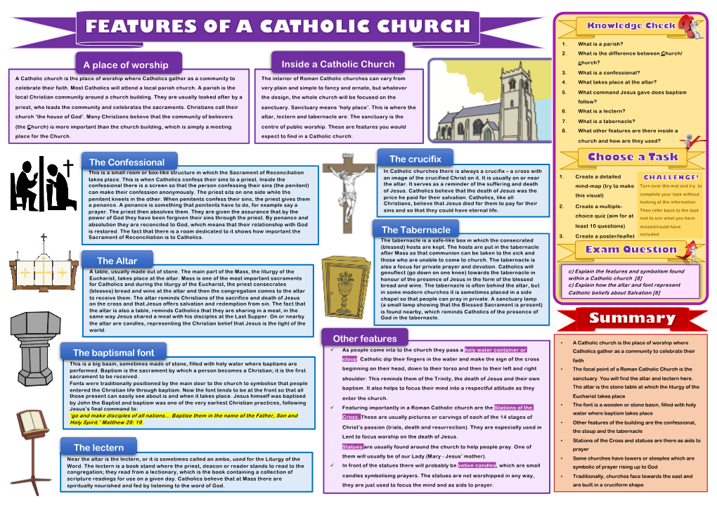 9. Features of a Catholic Church