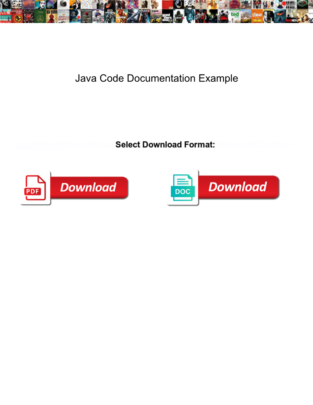 Java Code Documentation Example